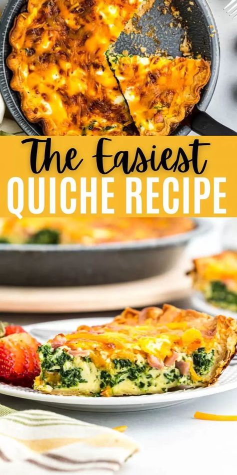 Easy Breakfast Quiche Recipe, Quish Recipes, Easy Quiche Crust, Easy Breakfast Quiche, Breakfast Quiche Recipe, Sneak In Veggies, Breakfast Quiche Recipes Easy, Quick Quiche, Quiche Recipes Healthy