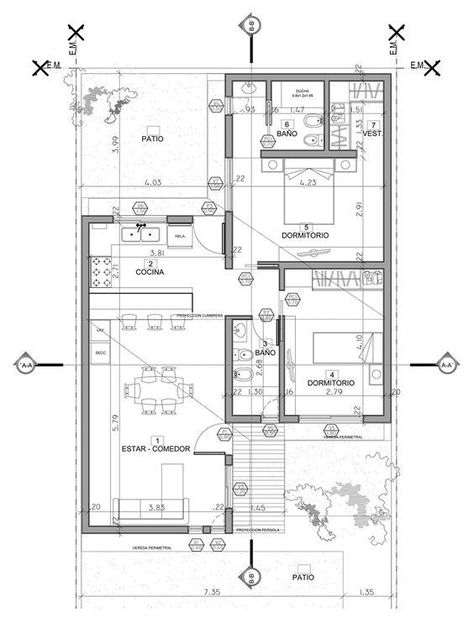 Proyecto Barthel/Musa - Cordoba - Argentina | Architectural floor plans, House plan gallery, House floor plans Small House Layout, Small House Floor Plans, Architectural Floor Plans, Home Design Floor Plans, Model House Plan, House Layout Plans, Architectural House Plans, Small House Design Plans, Apartment Plans