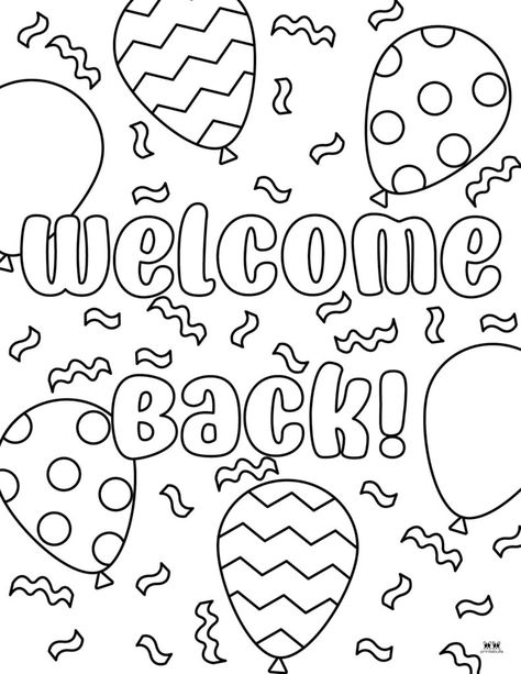 Welcome Back Coloring Page, Welcome Home Coloring Page, Back To School Colouring Pages, Welcome Back To School Coloring Pages, Home Coloring Pages, Welcome Back Teacher, Addition Coloring Worksheet, Kids Colouring Printables, Back To School Coloring Pages