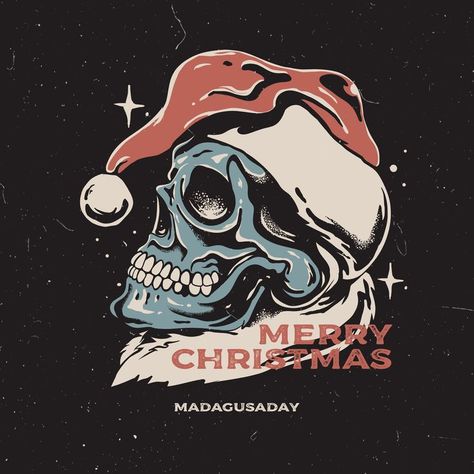 skull santa vintage style Skull Santa, Yule Celebration, Christmas Skull, Skull Christmas, Santa Merry Christmas, Dark Christmas, Graphic Design Product, Christmas Inspo, Design Artwork