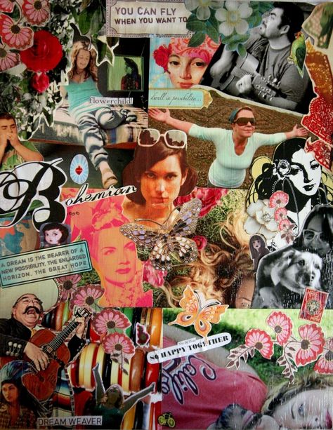 collage art: with magazine clippings and photos Kunstjournal Inspiration, File Decoration Ideas, Soul Collage, Family Collage, Collage Foto, Cut Out Art, Paper File, Collage Diy, Sketchbook Cover