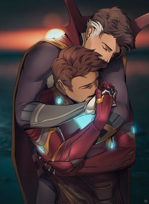 Doctor Strange X Tony Stark Fanart, Tony Stark Fanart, Tony Stark Comic, Strange Family, Avengers Cartoon, Marvel Couples, Dr Strange, Spiderman Art, Character Design Male