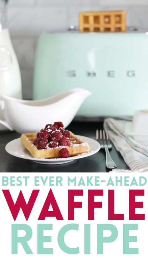 Make Ahead Waffles Make Ahead Waffles, Freezer Waffles, Best Waffle Recipe, Waffles Breakfast, Weekday Breakfast, Frozen Waffles, Bubble Waffle, Waffle Recipe, Waffle Mix