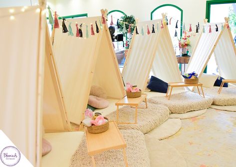 The teepee tents are set, and the fun is about to begin! All set for a slumber party before Schools start✨⛺ Slumber Party Decorations, Teepee Tent, Slumber Party, Slumber Parties, Party Decoration, Tent, Party Decorations