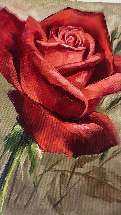 Geane Queiroz/Artista Plástica | Eu Amo pintar rosas vermelhas.🌹 Elas representam pra mim o amor!🥰 Me diz aqui nos comentários qual cor de rosa vc mais gosta 🥰✨🥰 !… | Instagram Painting The Roses Red, Rose Oil Painting, Canvas Painting Tutorials, Oil Painting Flowers, Old Paintings, Rose Painting, Diy Art Painting, Painting Tutorial, Art Sketchbook