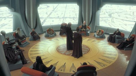 The Jedi Council Chamber: Was the meeting place of the Jedi High Council. It was located in the Jedi Temple. After the rise of the Galactic Empire, Emperor Palpatine took over the Jedi Temple, transforming it into the Imperial Palace; he later moved his private office into the chamber. Jedi Philosophy, Quinlan Vos, Jedi Council, Kit Fisto, Council Chamber, Mara Jade, Star Wars Planets, Mace Windu, Jedi Order