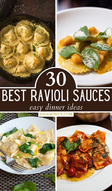 Elevate Your Ravioli with 30 Best Sauce Recipes! From classic tomato to creamy alfredo, these easy ideas are perfect for enhancing your pasta. Click for simple, delicious ravioli sauce inspirations for any dinner! Sauces For Ravioli, Homemade Ravioli Recipe Filling, Ravioli Sauces, Best Sauce Recipes, Ravioli Pasta Recipe, Creamy Pasta Sauce Recipes, Ravioli Sauce Recipe, Ravioli Recipe Homemade, Ravioli Sauce