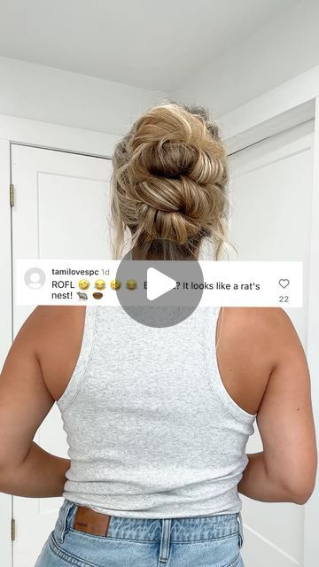 Lainey Ostrom on Instagram: "What do you guys think? Does it look like a rat’s nest still? 😆😆Some people need to learn to just scroll! I really like this updo and I hope you do too! Comment below ⬇️ 
-
#bohohairstyles #highbunhairstyle #summerhairstyle" Updo Long Hairstyles, Fast Updos For Long Hair Easy Hairstyles, Casual Updo For Long Hair, Long Thick Hair Styles Updo, Wet Hair Up Do Easy Hairstyles, Casual Easy Updos, Lazy Updos For Long Hair, Hairdos With Braids, Fun Hair Updos