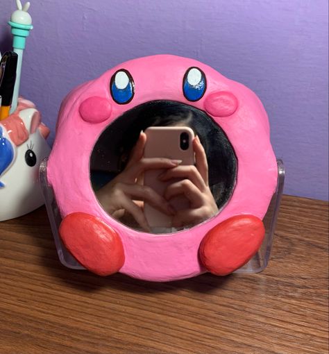 Clay Ashtrays Aesthetic, Kirby Ashtray, Kirby Clay, Clay Mirror, Bad Girl Style, Clay Diy Projects, Clay Crafts Air Dry, Tanah Liat, Diy Clay Crafts