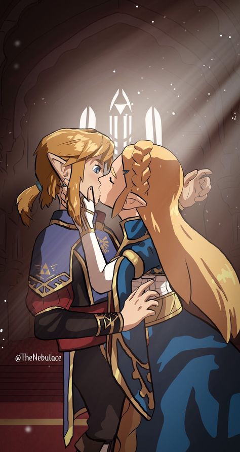 Link And Zelda Kiss, Zelink Art, Zelink Fanart, Zelink Botw, Link X Zelda, Zelda Fanart, Legend Of Zelda Art, Zelda And Link, Link And Zelda