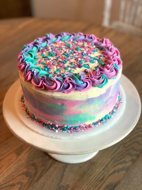 Regular Birthday Cakes, 10 Yr Birthday Cake, Color Smear Cake, 5 And Fabulous Birthday Cake, Ninth Birthday Cake, Cake 8th Birthday Girl, High 5 Birthday Cake, Threenager Cake Ideas, Pink Purple Birthday Cake