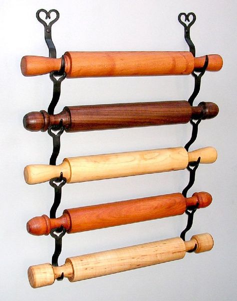 Rolling Pins hand turned wooden wall by SculpturalAccents on Etsy Rolling Pin Display, Rolling Pin Holder, Baking Center, Bakers Kitchen, Kitchen Wares, Pin Holder, Kitchen Organization Pantry, New House - Kitchen, Rolling Pins