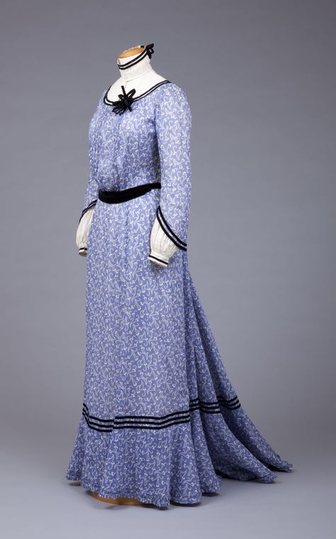 Fashions From History: Photo Dress 1900, 1900s Dress, Bijoux Art Nouveau, 1900s Fashion, 1910s Fashion, Dress History, Blue Long Sleeve Dress, 20th Century Fashion, Edwardian Dress