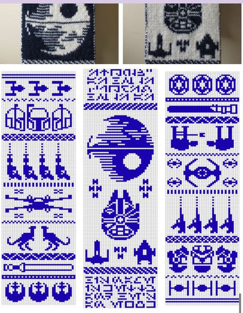 Starwars Knitting Pattern Free, Star Wars Crochet Sweater, Star Wars Mosaic Crochet, Star Wars Corner To Corner Crochet, Knitting Graphs Charts, Star Wars Knitting Chart, Star Wars Tapestry Crochet, Star Wars Knitting Patterns, Harry Potter Knitting Patterns Free