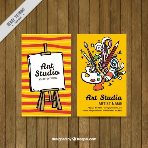 colorful art studio card Free Vector Colorful Art Studio, Card Drawing Ideas, Art Business Cards, Buisness Cards, Make Business Cards, Studio Cards, Graphic Design Business Card, Name Card Design, Artist Business Cards