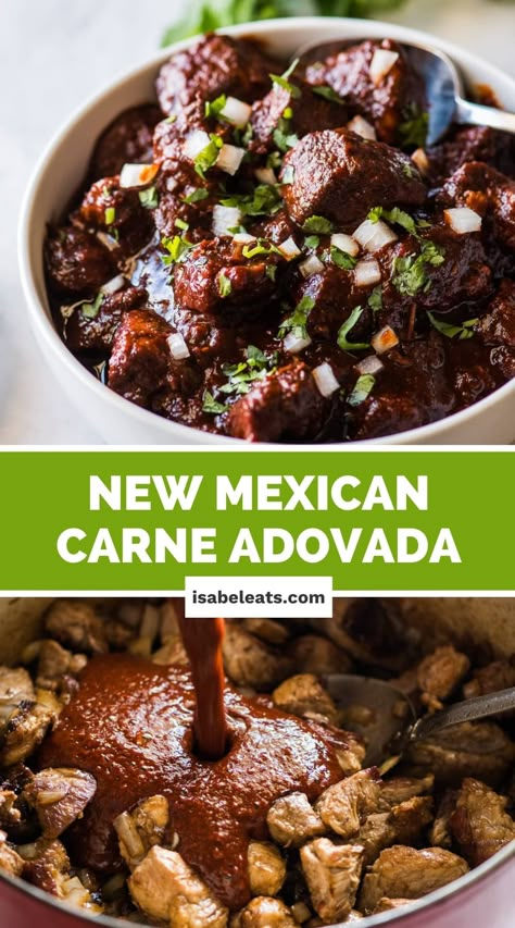 Adovada Recipe, Mexican Pork Recipes, Carne Adovada, Isabel Eats, Stewed Pork, Mexican Pork, Homemade Mexican, Mexico Food, Mexican Cooking