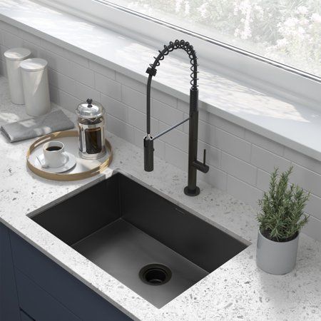 Black undermount kitchen sink