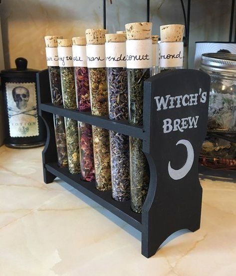 Tee Organisation, Tea Organizer, Witchcraft Shop, Dekorasi Halloween, Tea Organization, Magia Das Ervas, Witch Craft, Witch's Brew, Witchy Crafts