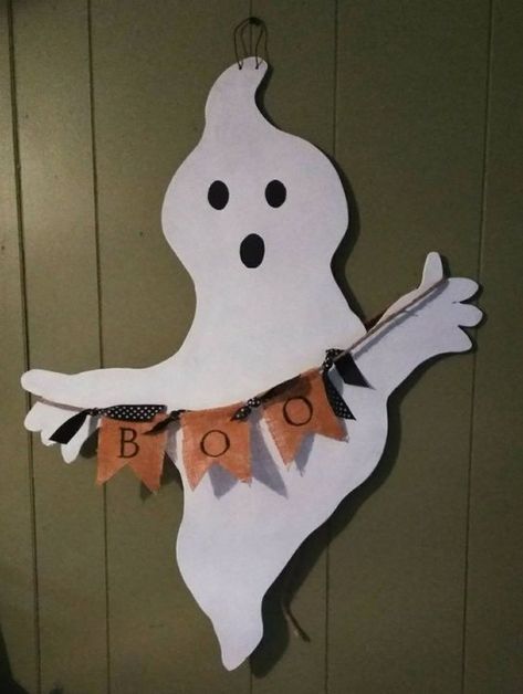 Ghost Halloween Decorations, Halloween Interior Decorations, Ghost Door Hanger, Ghost Banner, Ghost Door, Dekorasi Halloween, Bricolage Halloween, Halloween Door Hanger, Etsy Halloween