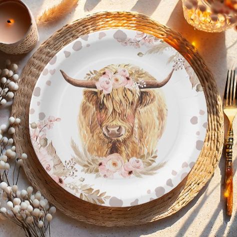 $1.95 | Boho Holy Cow Highland Pampas 1st First Birthday #cow birthday, farm birthday, girl birthday, farm animals, holy cow, cow girl birthday, moo cow, highland cow, boho farm, first birthday Highland Cow Birthday Party Ideas, Highland Cow Party Ideas, Brown Cow Birthday Party, Farm First Birthday, Highland Cow Birthday, Cow Birthday Party, Birthday Cow, Cow Birthday Parties, Cow Highland