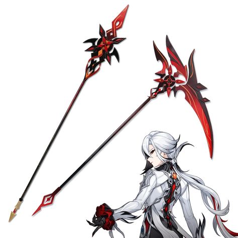 Game Genshin Impact Arlecchino Crimson Moon's Semblance Spear Scythe The Knave Peruere Weapon Wood The Knave, Cosplay Genshin, Wood Props, Cosplay Accessories, Games To Buy, Metal Keychain, Cosplay Props, Gift Collections, Genshin Impact