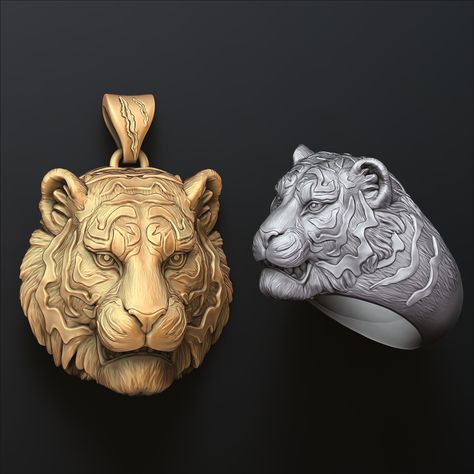 Panther Cat, Tiger Ring, Tiger Jewelry, Tiger Pendant, Cars Characters, Pendant Ring, Organic Jewelry, Pop Design, Jewelry Model