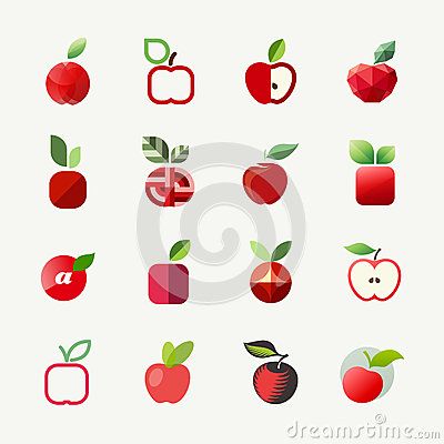 apple logos Apple Design Fruit, Apple Logo Design, Fruit Logo Design, Elements For Design, Apple Illustration, Apple Vector, Fruit Logo, Apple Icon, Apple Design