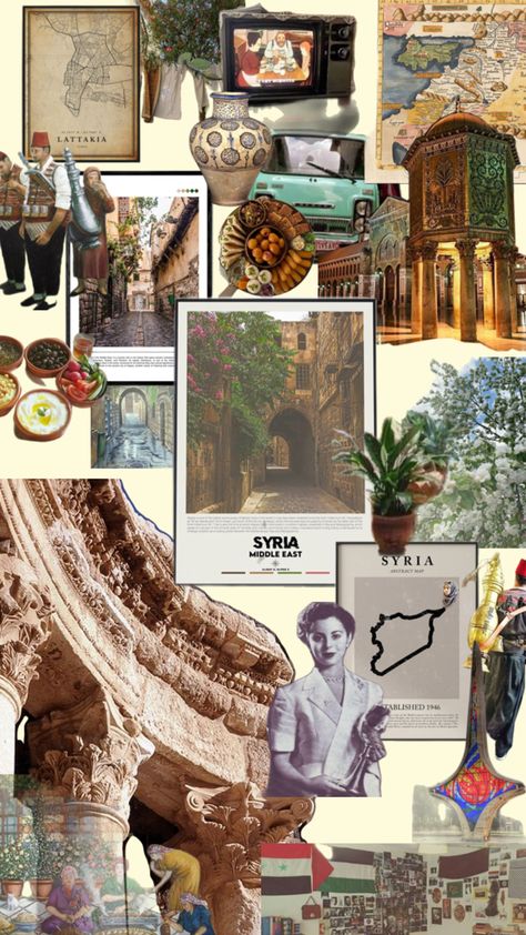 Old Syria, Mood Board Fashion Inspiration, Mood Board Fashion, Syria, Fashion Inspiration, Mood Board, Graphic Design, Collage, Design