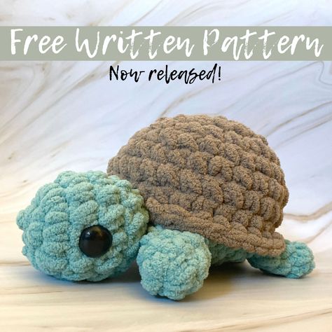 You can now find the written version of the #crochetturtlepattern from my most popular YouTube tutorial #freecrochetpattern No Sew Crochet Turtle Amigurumi Plush, Chunky Turtle Crochet Pattern Free, Free Crochet Patterns Animals Easy, Beginner Crochet Turtle, Easy Crochet Turtle For Beginners, How To Crochet A Turtle Free Pattern, Simple Crochet Plush Pattern, Easy Beginner Crochet Plushie, Free Crochet Animal Patterns For Beginners