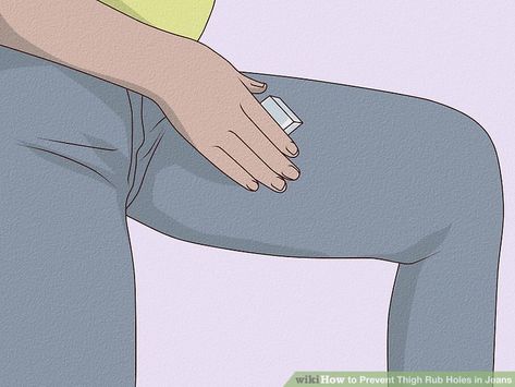 Fix Thigh Holes In Jeans, How To Patch Jeans Inner Thigh, How To Stop Chaffing, Mending Ideas, Thigh Chaffing, Holes In Jeans, How To Patch Jeans, Thigh Rub, Thigh Chafing