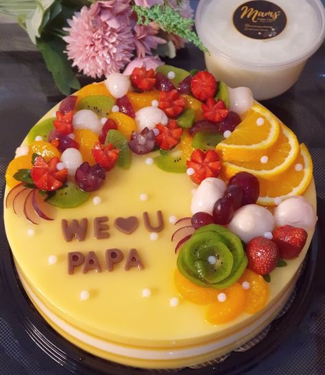 Cake Buah, Puding Cake, Puding Mangga, Pudding Tart, 3d Jelly Cake, Fruit Pudding, Lime Desserts, Mango Cheesecake, Unique Birthday Cakes