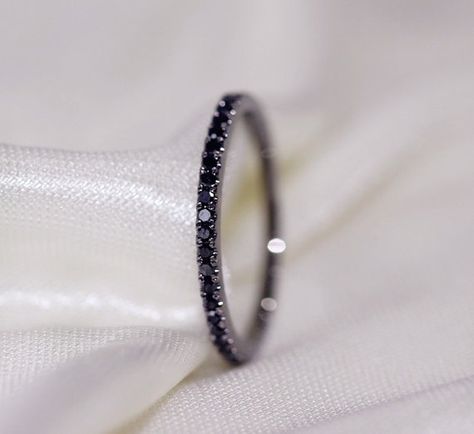 0.25ct Black Diamond Wedding Band 14k White Gold by AdamJewelry, $190.00 Wedding Bands Black, Gold Half Eternity Band, Eternity Band Engagement Ring, Black Diamond Wedding Band, خواتم خطوبة, Black Diamond Wedding Bands, Black Wedding Band, Jewelry Appraisal, Black Diamond Ring