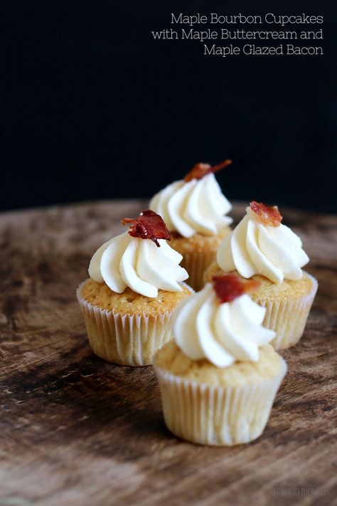 Maple Glazed Bacon, Bourbon Dessert, Bourbon Cupcakes, Maple Buttercream, Cupcake Plate, Maple Bourbon, Coconut Cupcakes, Cupcake Flavors, Maple Glaze