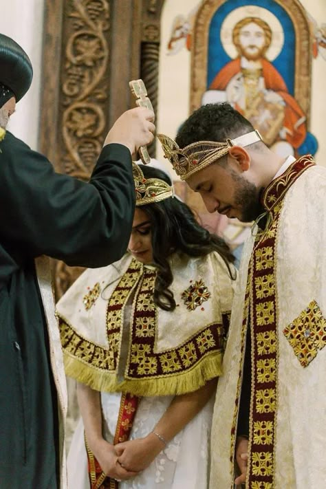 Coptic Wedding Egyptian, Coptic Orthodox Wedding, Coptic Orthodox Wallpaper, Coptic Wedding, Orthodox Aesthetic, Coptic Orthodox Church, Parthenon Nashville, Marriage Officiant, Egyptian Wedding