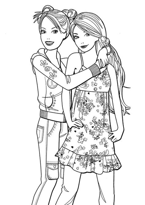 barbie tumblr para colorir | Desenhos para imprimir e colorir Sister Coloring Pages, Girl Coloring Pages, Vestiti In Jeans, Free Barbie, Star Coloring Pages, Cartoon Coloring, Barbie Coloring, Barbie Coloring Pages, Color Pages