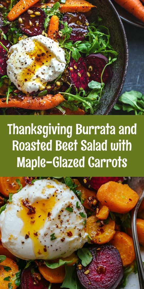 Preparing this Thanksgiving Burrata and Roasted Beet Salad fills me with warmth and joy, as I gather with family around the table. The vibrant colors and flavors symbolize gratitude, making our celebration even more special and memorable together! 🥗🍂❤️ Beets Burrata Salad, Maple Roasted Beets, Roasted Beet And Carrot Salad, Roasted Beets And Carrots With Burrata, Thanksgiving Beet Salad, Beet And Burrata Salad, Beet Burrata Salad, Thanksgiving Beets, Friends And Food