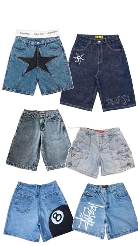 Star Shorts Outfit, Jorts Aesthetic, Street Style Outfits Casual, Shorts Collection, Shorts Y2k, Outfit Inspo Casual, Fits Clothes, Looks Street Style, Swaggy Outfits