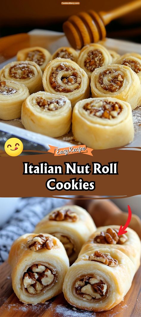 Italian Nut Roll Cookies Italian Pecan Cookies, Homemade Recipes Italian Nut Roll Cookies, Italian Nut Cookies, Italian Nut Rolls, Italian Nut Roll Cookies, Nut Roll Cookies, Walnut Cookies Recipe, Nut Roll Recipe, Walnut Cookie Recipes