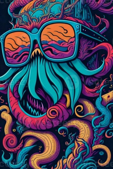 A detailed illustration of a Kraken for a t-shirt design, wallpaper, fashion Kraken Wallpaper, Tentacle Wallpaper Phone, Space Kraken, Kraken Mural, Kracken Wall Mural, Kraken Art, Kraken, Royalty Free Stock Photos, Pop Art