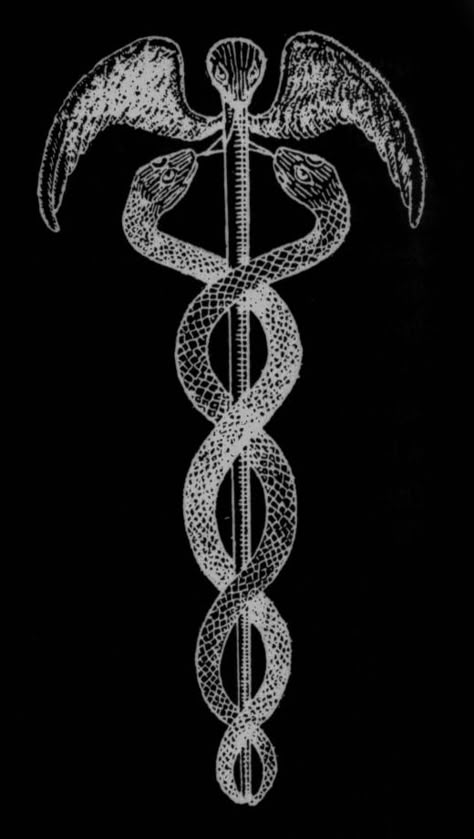 Caduceus. The Caduceus is the staff carried by Hermes in Greek mythology and Hermes Trismegistus in Greco-Egyptian mythology. The same staff was also borne by heralds in general, for example by Iris, the messenger of Hera. It is a short staff... Hermes Staff, Hermes Tattoo, Hermes Trismegistus, Greek Mythology Tattoos, Men Tattoos Arm Sleeve, Mythology Tattoos, Medical Symbols, Greek Tattoos, Greek Gods And Goddesses