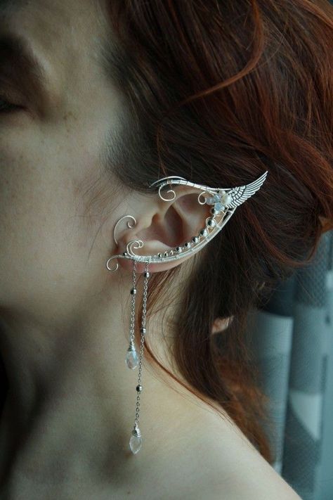 Elven Ears, Elf Ear Cuff, Elf Ears, Magical Jewelry, Bar Studs, Fantasy Jewelry, Pretty Jewellery, Ear Jewelry, Cute Jewelry