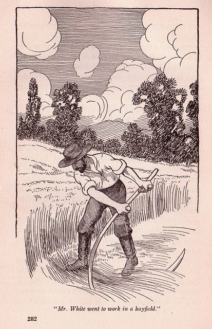 "Mr. White went to work in a hayfield." Farming image from "Pioneer Stories of the Second Advent Message," 1922. Garden Illustrations, Pioneer Days, Doodling Ideas, Drawing Lines, Linear Art, Cartoon Style Drawing, Garden Illustration, Sketching Techniques, Farm Art