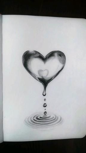 Cute Love Heart Drawing, Heart Being Squeezed Drawing, How To Draw A 3d Heart, Heart Drawing Love Sketch, Heart Drawing Video, Heart Sketch Creative, Heart Drawing Cute Simple, Valentine Drawings Art, Drip Effect Drawing