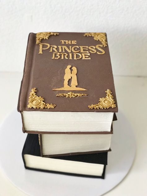 The Princess Bride book cake made with modeling chocolate by Paris Custom Cakes The Princess Bride Party Decorations, Princess Bride Cake, Princess Bride Movie Party, Princess Bride Book, The Princess Bride Book, Medieval Birthday, Bride Theme, Princess Bride Movie, Princess Bride Wedding