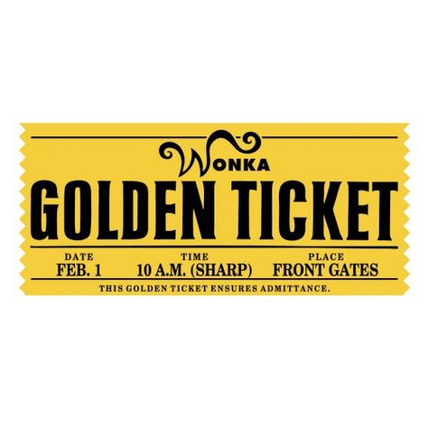 Wonka Golden Ticket | Brands of the World™ | Download vector logos and logotypes The Golden Ticket, Willy Wonka Golden Ticket Printable Free, Golden Ticket Design, Golden Ticket Template, Willy Wonka Golden Ticket, Wonka Golden Ticket, Ticket Drawing, Chocolate Factory Party, Wonka Chocolate