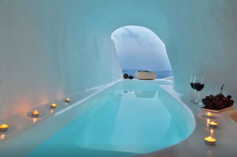 Affordable European Airbnb's Cave Pool, One Bedroom House, Cave Hotel, Infinity Pools, Cave House, Oia Santorini, Jacuzzi Outdoor, Plunge Pool, Hot Tub Outdoor