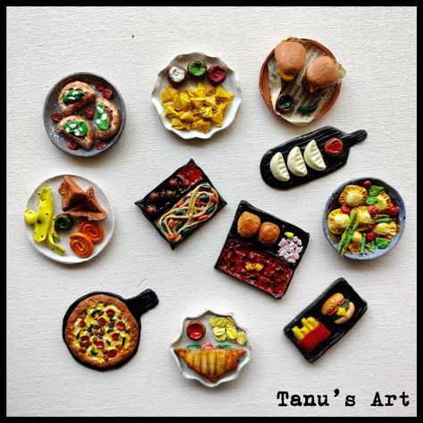 Air Dry Clay Ideas For Kids, Miniature Clay Food, Clay Artwork, Hanuman Images Hd, Clay Gifts, Miniature Clay, Polymer Clay Gifts, Sketchbook Cover, Food Charms