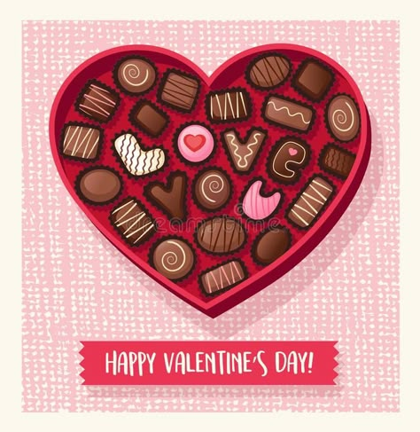 Valentines Day Images Free, Chocolate Drawing, Chocolate San Valentin, Valentines Day Candy, Chocolate Bonbons, Happy Valentines Day Wishes, Valentine's Day Illustration, Spell Love, Valentines Day Drawing