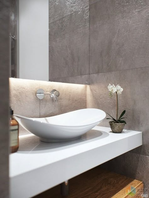 style of basin is perfect Zen Bathroom Decor, Zen Bathroom, Wall Mount Faucet Bathroom, Faucet Design, Decor Baie, Apartment Bathroom, Bathroom Layout, Small Bathroom Decor, Textured Wall