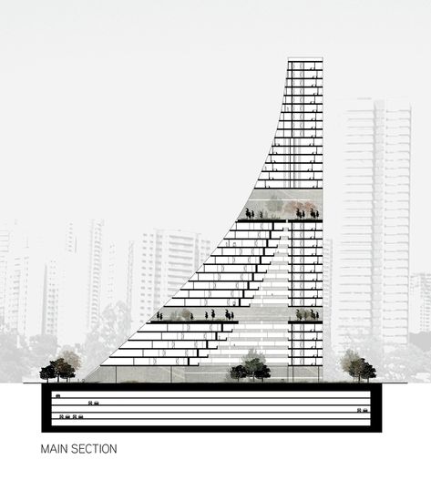 Gallery of Piratininga São Paulo High-Rise Housing Proposal / OODA - 16 High Rise Hotel Architecture, High Rise Building Concept, High Rise Facade, Apartment Elevation Design, Apartment Elevation, High Rise Apartment, Facade Architecture Design, Residential Building Design, Modern Architecture Building